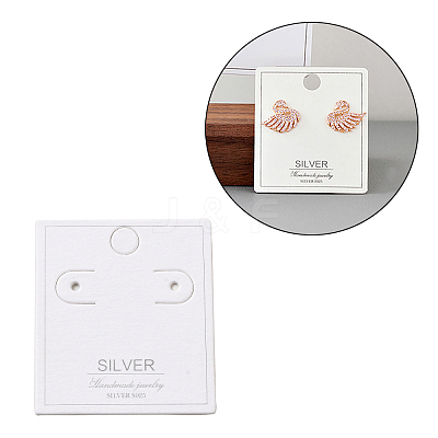 100Pcs Paper Jewelry Clip-on Earring Display Cards CDIS-NH0001-01A-1