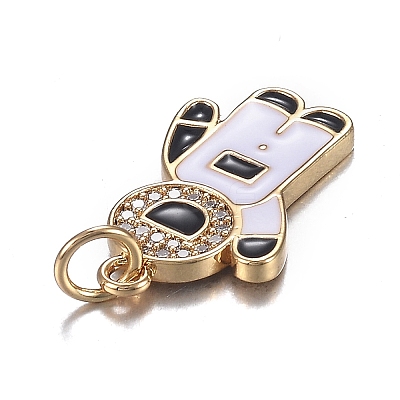 Brass Micro Clear Cubic Zirconia Pendants X-ZIRC-F120-068G-1