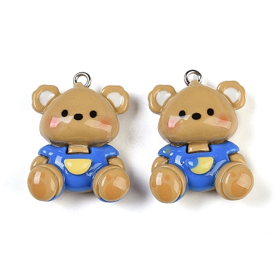 Bear Resin Pendants RESI-U004-03A-1