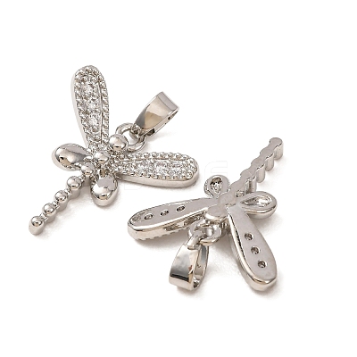 Brass Micro Pave Clear Cubic Zirconia Pendants CU-CBADD64-04P-1