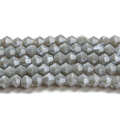 Opaque Solid Color Electroplate Glass Beads Strands EGLA-A039-P4mm-A14-1