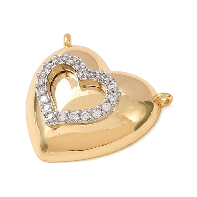 Valentine's Day Brass Micro Pave Clear Cubic Zirconia Pendants KK-C264-16B-G-1