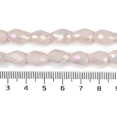 Opaque Solid Color Electroplate Glass Beads Strands EGLA-N013-P8mm-B08-1