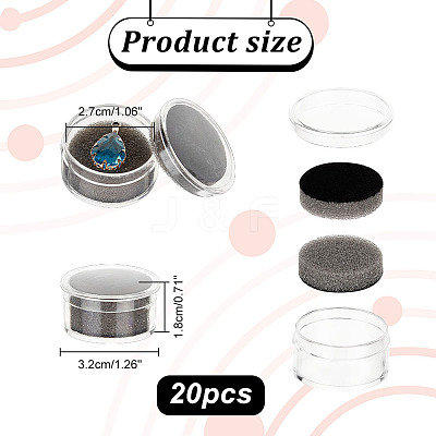 Round Clear Acrylic Loose Diamond Display Boxes CON-WH0086-073A-1