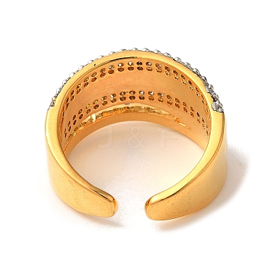 Brass Micro Pave Cubic Zirconia Cuff Rings for Women RJEW-G325-11D-GP-1