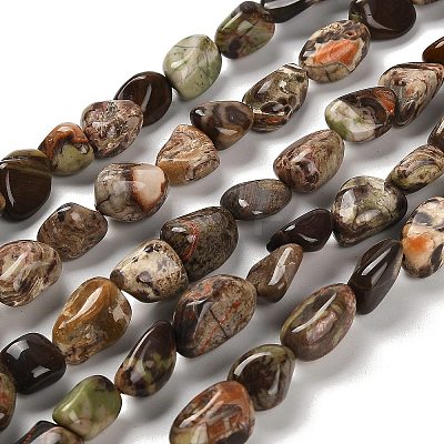 Natural Ocean Jasper Beads Strands G-P497-01E-76-1