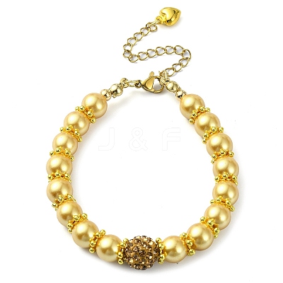 Glass Imitation Pearl Beaded Bracelets for Women BJEW-JB10034-05-1