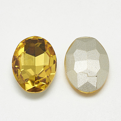Pointed Back Glass Rhinestone Cabochons RGLA-T080-8x10mm-22-1