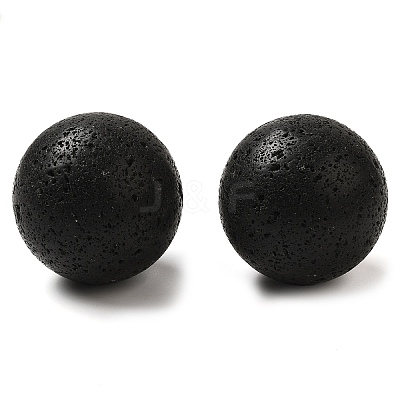Natural Lava Rock Sphere Beads G-C154-04-1