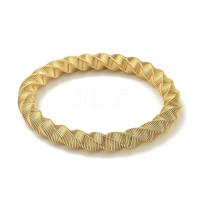 Ion Plating(IP) Adjustable 304 Stainless Steel Twist Spring Wire Bracelets BJEW-H617-11G-1
