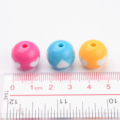Mixed Color Heart Acrylic Beads for Chunky Necklaces X-YPL454-1