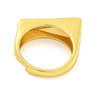 Traingle Brass Micro Pave Clear Cubic Zirconia Adjustable Rings RJEW-B069-01G-1