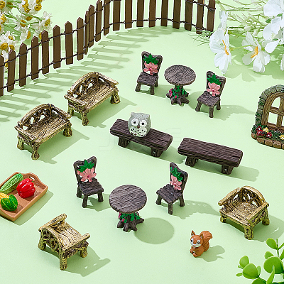 Resin Miniature Armchair Ornaments AJEW-SP0006-12-1