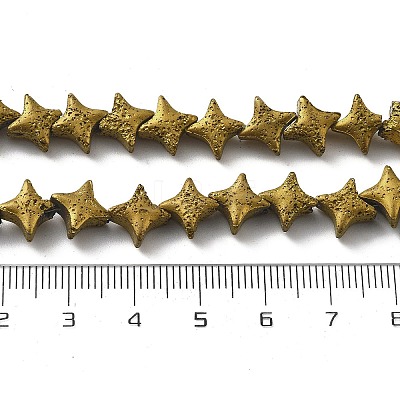 Electroplated Natural Lava Rock Beads Strands G-A251-C01-01G-1