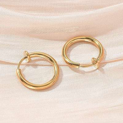 Ion Plating(IP) 304 Stainless Steel Clip-on Earrings EJEW-M218-03B-G-1