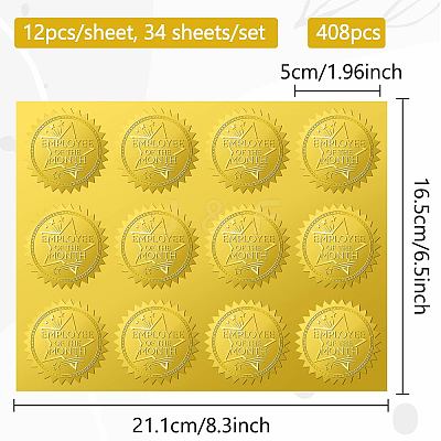 34 Sheets Self Adhesive Gold Foil Embossed Stickers DIY-WH0509-072-1