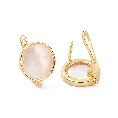 Rack Plating Brass Hoop Earring Findings with Latch Back Closure KK-D086-08G-1