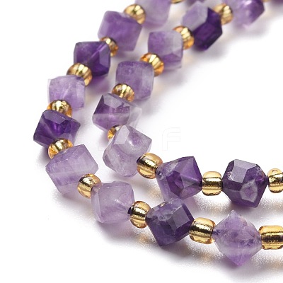 Natural Chevron Amethyst Beads Strands G-P463-13-1