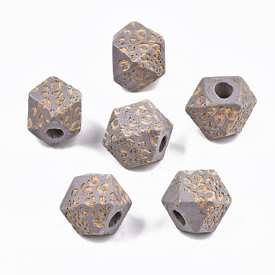 Painted Natural Wood Beads WOOD-T021-51A-05-1