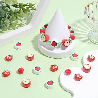 20Pcs 4 Styles Christmas Theme Handmade Porcelain Beads PORC-PA0001-65-1
