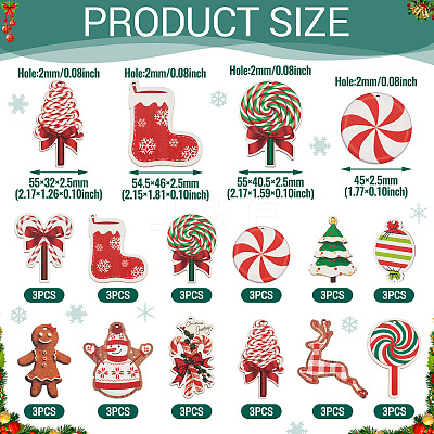 36Pcs 12 Styles Single Face Printed Wood Big Pendants WOOD-TA0002-93-1
