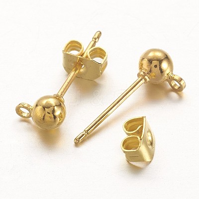 Brass Post Earring Findings X-EC593-G-NF-1
