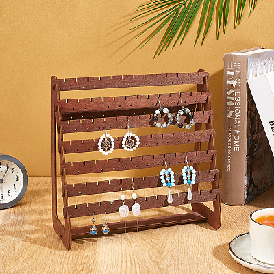 1Pc 8-slat Wood Earring Displays EDIS-HY0001-15-1