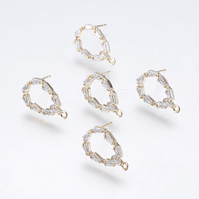 Brass Stud Earring Findings LS-X-KK-I617-31G-NR-1