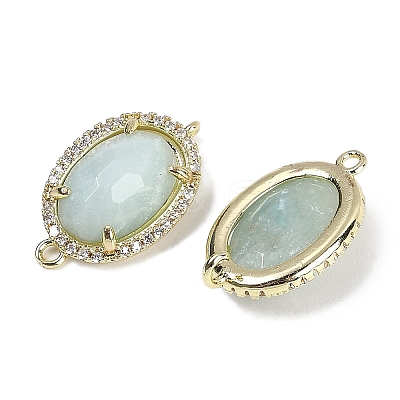 Natural Flower Amazonite Faceted Oval Links G-B126-07G-15-1