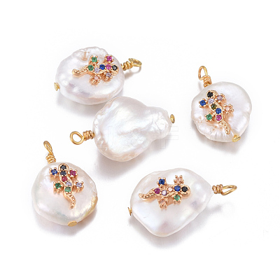 Natural Cultured Freshwater Pearl Pendants PEAR-E013-17-1