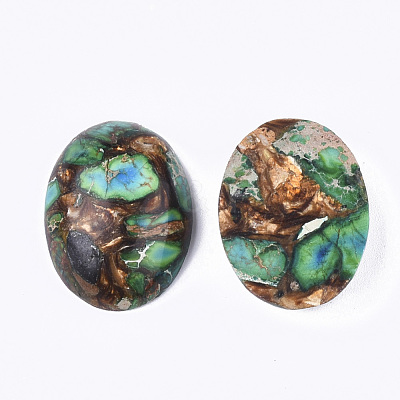 Assembled Synthetic Imperial Jasper and Bronzite Cabochons G-S329-080D-1