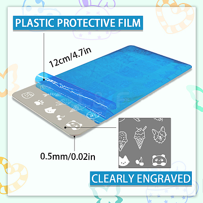 Stainless Steel DIY Nail Art Templates MRMJ-WH0092-032-1
