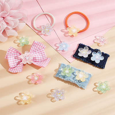 60Pcs 6 Colors Translucent Resin Decoden Cabochons RESI-GA0001-31-1