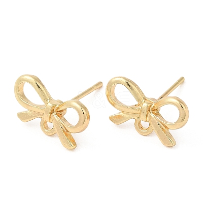 Bowknot Alloy Stud Earring Findings PALLOY-Q447-03LG-1