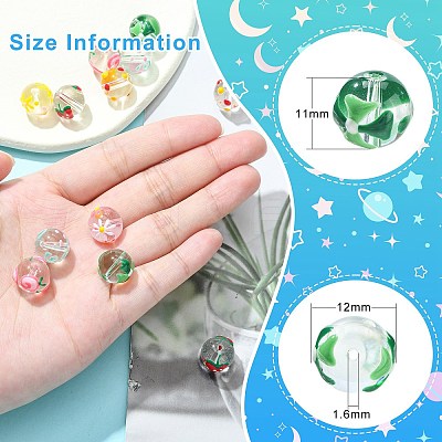 14Pcs 7 Styles Handmade Lampwork Beads LAMP-CJ0001-75-1