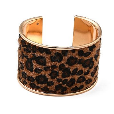 Alloy PU Open Cuff Bangles Bangles BJEW-U014-01G-01-1