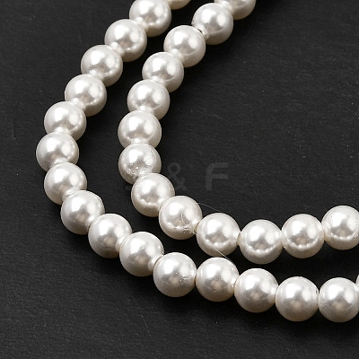 Electroplated Shell Pearl Beads Strands BSHE-K017-4mm-1