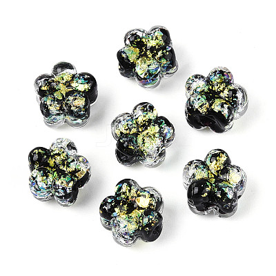 Handmade Foil Lampwork Beads Strands FOIL-T008-06C-1