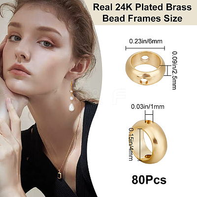 80Pcs Brass Beads Frames KK-CN0002-57-1