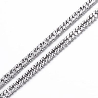 Tarnish Resistant 304 Stainless Steel Curb Chain Necklaces NJEW-P147-03P-1