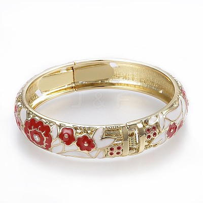 Zinc Alloy Bangles BJEW-P217-01G-1