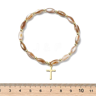 3Pcs 3 Styles Cross 201 Stainless Steel Charm Bracelets BJEW-JB14028-1