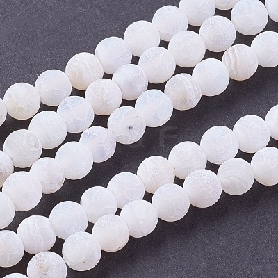 Natural Weathered Agate Beads Strands G-G589-6mm-03-1