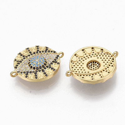 Brass Micro Pave Cubic Zirconia Links connectors X-ZIRC-T012-74G-1