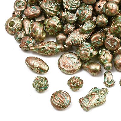 Antiqued Acrylic Beads AC-CBAAA05-01B-1