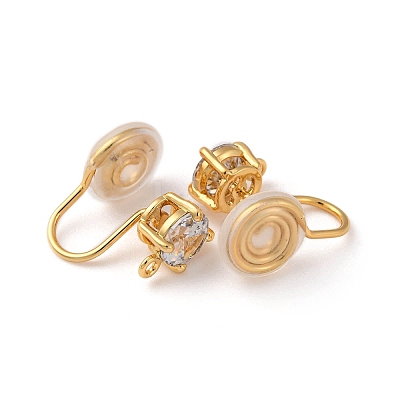 Brass Micro Pave Cubic Zirconia Ear Cuff Findings KK-F898-15C-G-1