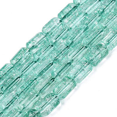 Crackle Transparent Glass Beads Strands GLAA-N068-05A-05-1