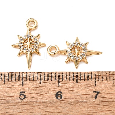 Brass Micro Pave Clear Cubic Zirconia Pendants CU-K002-27B-G-1