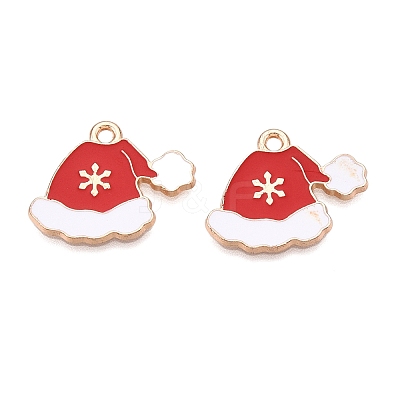 Christmas Theme Alloy Enamel Pendants ENAM-T020-10L-1