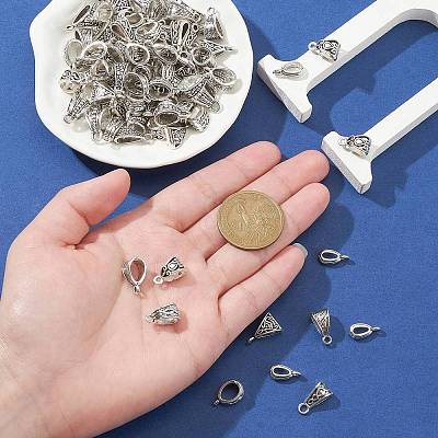 100Pcs 10 Styles Alloy Tube Bails PALLOY-CJ0003-07-1